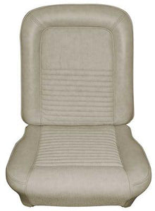 1967 Mustang; Deluxe Front Bucket Seat Upholstery; Front Only; Parchment Sierra Vinyl; Comfortweave Inserts