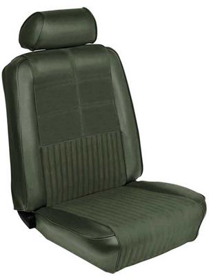1969 Mustang Coupe; Deluxe / Grande Bucket Seat Upholstery; Full Set; Dark Ivy Gold