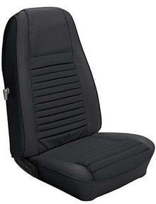 1970 Mustang Mach I; Reproduction Front Bucket Seat Upholstery; Full Set; Black w/ Black Stripe
