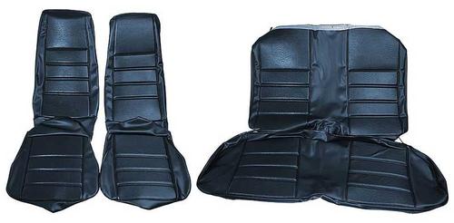 1971-73 Mustang Coupe; Reproduction Standard Front Buckets Upholstery; Full Set; Blue