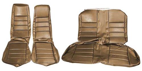 1971-73 Mustang Coupe; Reproduction Standard Front Buckets Upholstery; Full Set; Ginger
