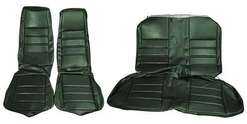 1971-73 Mustang Coupe; Reproduction Standard Front Buckets Upholstery; Full Set; Green
