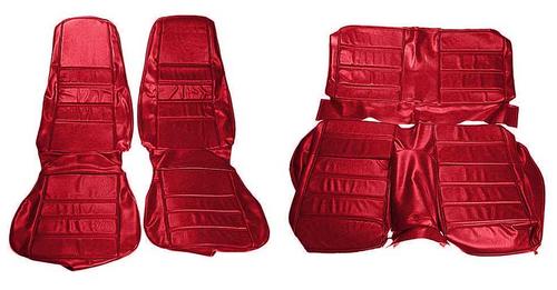 1971-73 Mustang Fastback with Front Buckets Reproduction Standard Full Set Upholstery; Vermillion