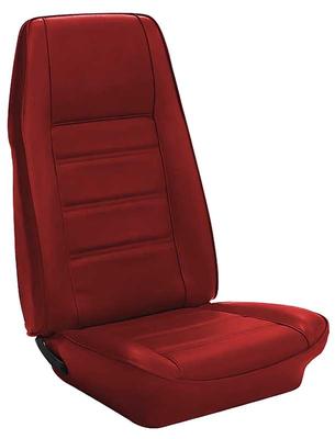 1972-73 Mustang; Standard Bucket Seat Upholstery; Front Only; Vermillion