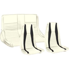 1971-73 Mustang Mach I w/ Front Bucket Seats Full Set Upholstery; White w/ Black Stripe