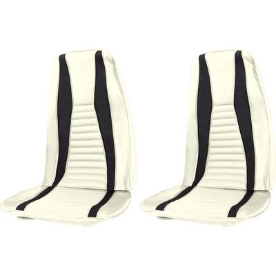 1971-73 Mustang Mach I w/ Front Bucket Seats Full Set Upholstery; White w/ Black Stripe