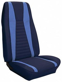 1971-73 Mustang Mach I; Reproduction Bucket Seat Upholstery; Front Only; Dark Blue w/ Blue Stripe