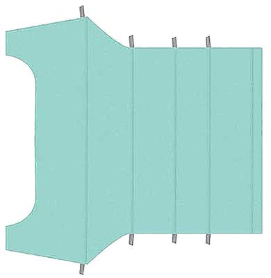 1964-68 Mustang Coupe; Reproduction Vinyl Headliner; Moonskin/Crater; Light Aqua