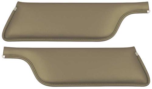1968 Mustang Convertible Padded Sun Visors; Nugget Gold