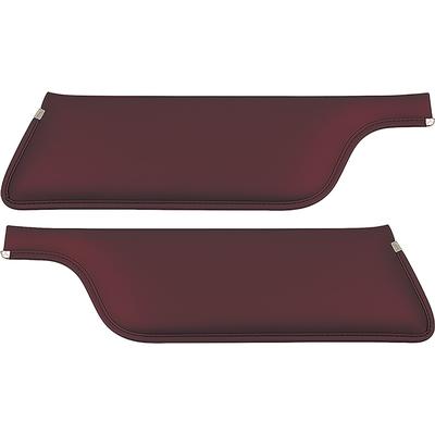 1968 Mustang Convertible Padded Sun Visors; Maroon