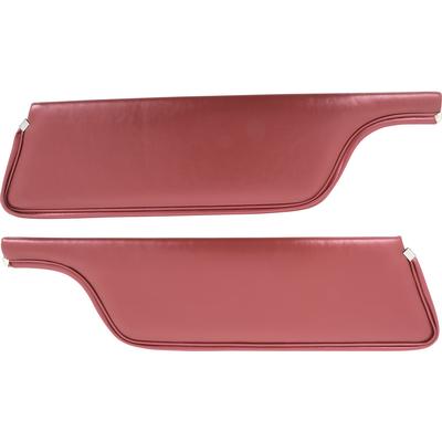 1967 Mustang Convertible Padded Sun Visors; Red