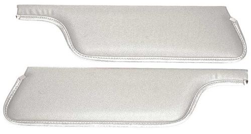 1969-70 Mustang Coupe / Fastback Padded Sun Visors; Moonskin/Crater; White