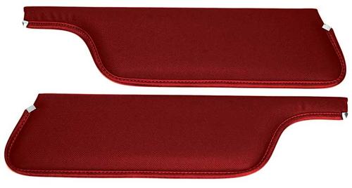1969-70 Mustang Coupe / Fastback Padded Sun Visors; Moonskin/Crater; Red