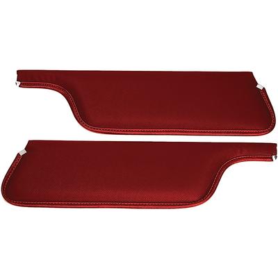 1969-70 Mustang Coupe / Fastback Padded Sun Visors; Moonskin/Crater; Red