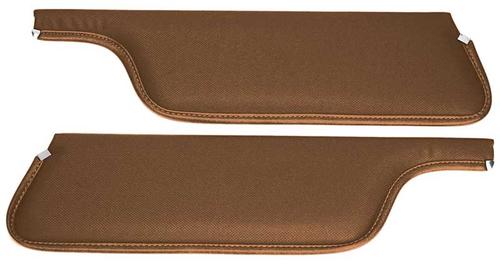 1969-70 Mustang Coupe / Fastback Padded Sun Visors; Moonskin/Crater; Tan