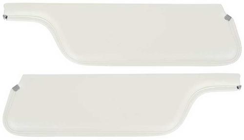 1970-73 Mustang Convertible; Padded Vinyl Sun Visors; Corinthian Grain; White