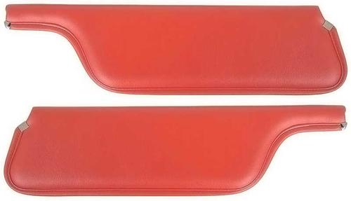 1969 Mustang Convertible; Padded Vinyl Sun Visors; Corinthian Grain; Dark Red