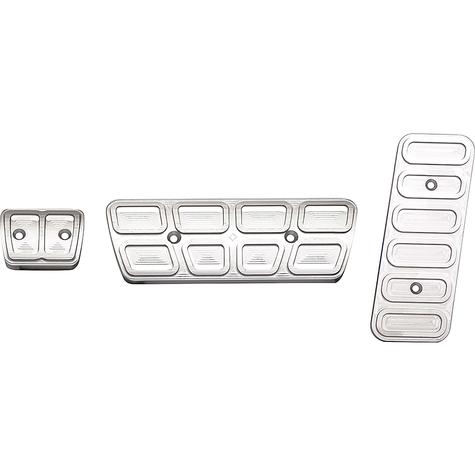 1967-69 GM F-Bodies W/ AT - Billet Pedal Cover Set (3-Piece) - Satin Aluminum