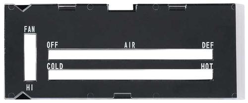 1970-72 Camaro; Heater Control Lens; without AC; with Black Backing Paper