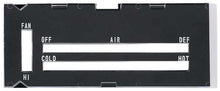 1970-72 Camaro; Heater Control Lens; without AC; with Black Backing Paper