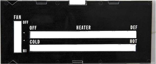 1973-79 Camaro; Heater Control Lens; with Black Backing Paper; without AC