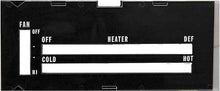 1973-79 Camaro; Heater Control Lens; with Black Backing Paper; without AC