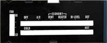 1974-75 Camaro; Heater Control Lens; with Air Conditioning; with OE Style Black Backing Paper