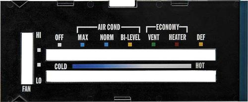 1976-79 Camaro; Heater Control Lens; with Air Conditioning; with Black Backing Paper