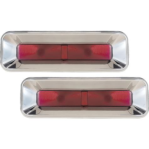 1967-69 Chevrolet Camaro; All American Billet Taillight Bezels; Polished Finish