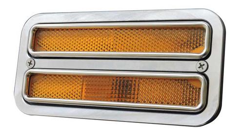 1967-72 Chevrolet, GMC Pickup Truck; All American Billet Dual Window Marker Light Bezel - Polished Finish
