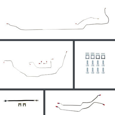 The Right Stuff 68 GTO/Skylark/Cutlass Conv. Power 4-Wheel Disc Conversion Pre-Bent Line Kit - (AOP68C4)