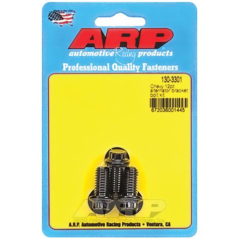 Black Oxide 12-Point Head V8 Alternator Bracket Bolt Set