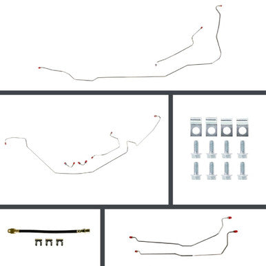The Right Stuff 66 GTO/Skylark/Cutlass Conv. 4-Wheel Disc Conversion Stainless Brake Line Kit - (ASM66C4)