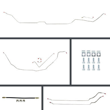 The Right Stuff 68 GTO, Skylark &amp; Cutlass Front Disc Conversion R Drum Stainless Brake Line Kit - (ASM68H2)