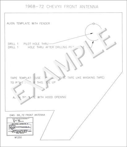 1968-72 Chevy II Nova; Front Antenna Template; Passenger Side