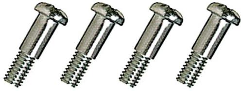 Chrome Plated Stainless Steel Shouldered Lens Screws, #8-32 x 11/16" With 3/8" Shoulder, 4 Piece Set