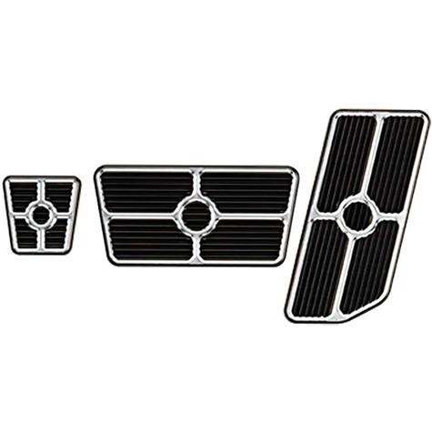 Universal 3 Piece Billet Aluminum Grooved Pedal Kit; Black Anodized - Billet Specialties