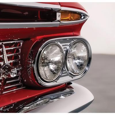 1959 Impala, Full Size Headlamp Bezel Sety; Pair