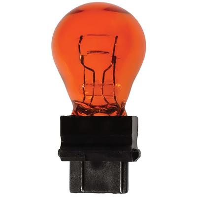 3157A Incandescent Bulb; S-8; Double Filament; Plastic Wedge Base; 3/32cp; Amber