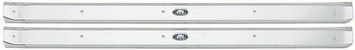 B5263 - 1961-64 Impala, Bel Air, Biscayne; Door Sill Plates; with Riveted Emblem; 2 Door; Pair; GM Licensed