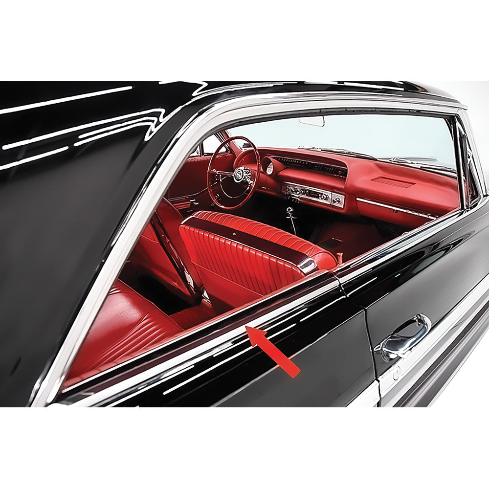 B6310 - 1962-64 Chevrolet Impala; Exterior Quarter Belt Line Reveal Molding; 2 Door Hardtop; Pair