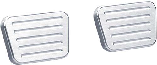 1955-57 Chevy Lokar Manual Trans Brake or Clutch Pedal Pad - Flat Style - Ball Milled Finish