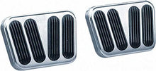 1955-57 Chevy Lokar Manual Trans Brake or Clutch Pedal Pad - Flat Style - Brushed w/Rubber Inserts