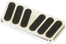 1955-57 Chevy Auto Trans Lokar Power Brake Pedal Pad Flat Style - Brushed with Rubber Inserts