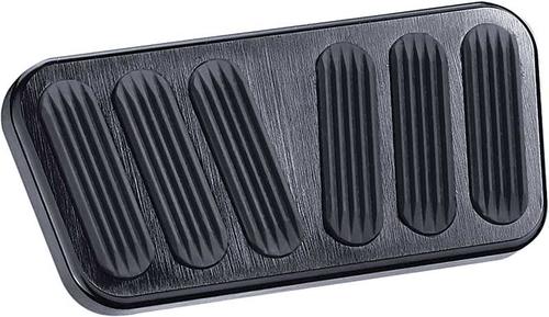 1955-57 Chevy Auto Trans Lokar Power Brake Pedal Pad - Flat Style - Black with Rubber Inserts