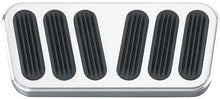 1955-57 Chevy /Auto Trans Lokar Manual Brake Pedal Pad - Flat Style - Brushed with Rubber Inserts