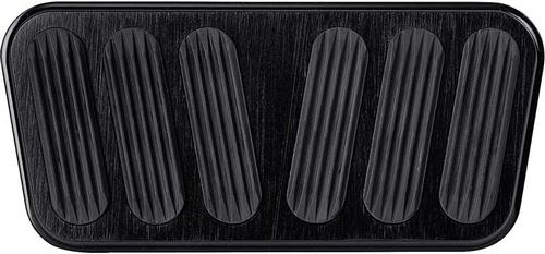 1955-57 Chevy Lokar Manual Brake Pedal Pad w/Auto Trans - Flat Style - Black w/Rubber Inserts