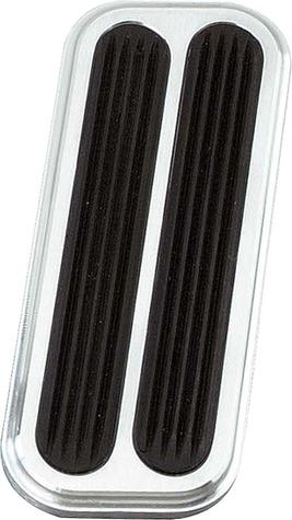 1967-69 Camaro / Firebird Lokar Billet Accelerator Pedal Pad - Flat Style - Brushed wRubber Inserts