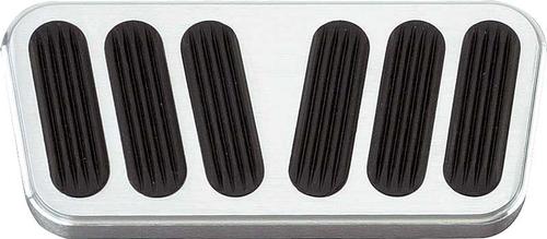 1967-69 F-Body Lokar Billet Brake Pedal Pad w/Auto Trans - Flat Style - Brushed w/Rubber Inserts