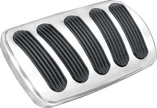 1962-67 Nova Lokar Billet Brake Pedal Pad with Auto Trans - Curved Style - Brushed w/Rubber Inserts
